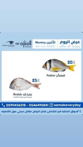 عروض أسواق المنتزه اليوم 24 يناير 2022 الموافق 21 جمادى الآخر 1443 عروض الاثنين الطازج 5 7375253844