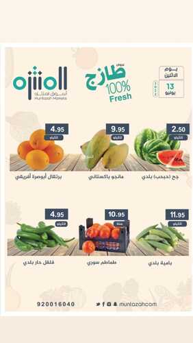 عروض أسواق المنتزه اليوم 13 يونيو 2022 الموافق 14 ذو القعدة 1443 عروض الاثنين الطازج 2 9523654012