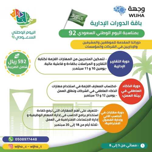 عروض اليوم الوطني 92 من مركز وجهة للتدريب في الرياض اليوم 27.8.2022 هي لنا دار 6 2594174656