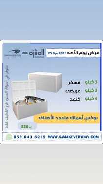 عروض أسواق المنتزه اليوم 25 أبريل 2021 الموافق 13 رمضان 1442 - مهرجان الأسماك الطازجة 2 6239881211