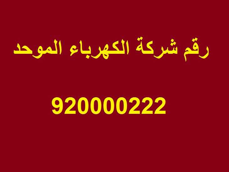 رقم شركة الكهرباء الموحد في السعودية 920000222
