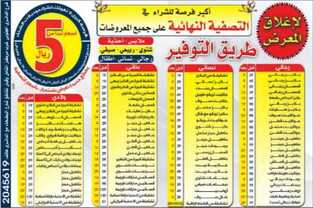 تخفيضات طريق التوفير التصفية النهائية