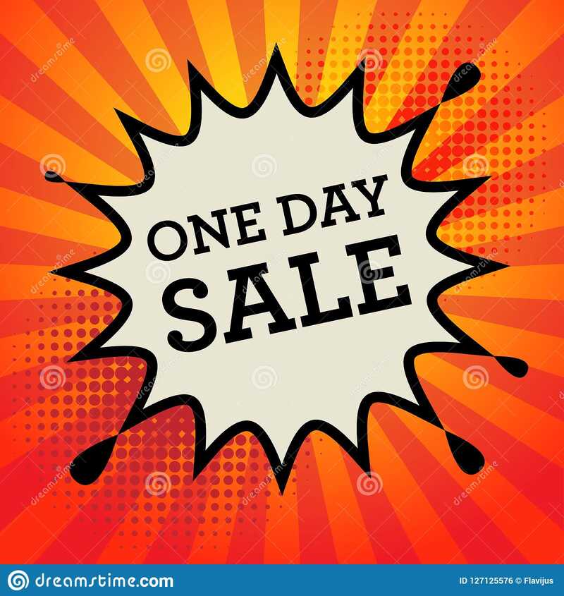 comic book explosion text one day sale comic book explosion text one day sale vector illustration 127125576